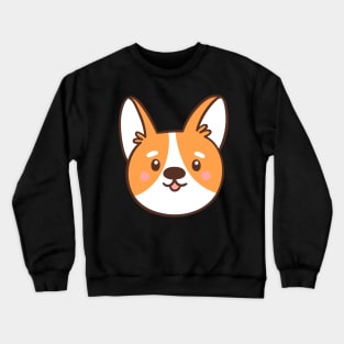 Cute corgi dog face Crewneck Sweatshirt